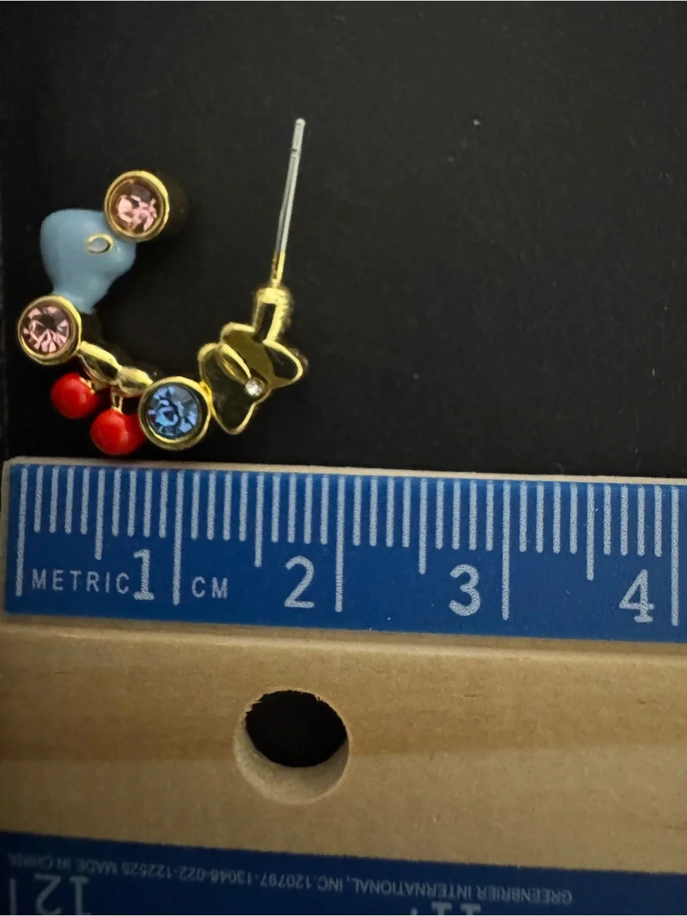 Coach Gold-Tone Multicolor Crystal & Enamel Stud Earrings